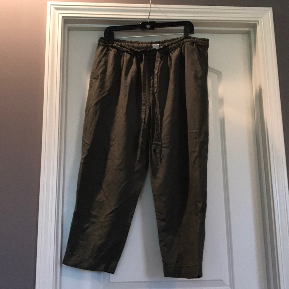 Dark Green Linen Pants